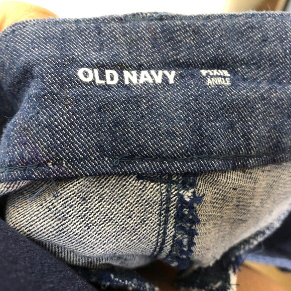 Old Navy Pixie 2 Womens Pants Straight Leg Striped Side Flat Front Denim Pockets - Picture 6 of 6